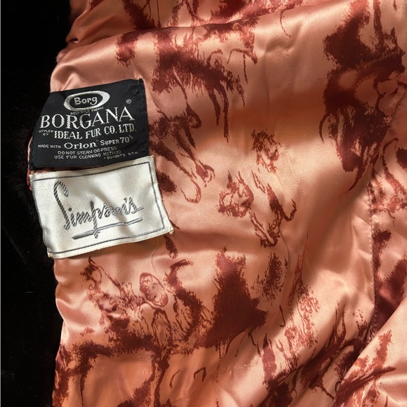 Vintage 1960’s Borgana Brown Faux Fur Coat Sz L - Picture 4 of 4